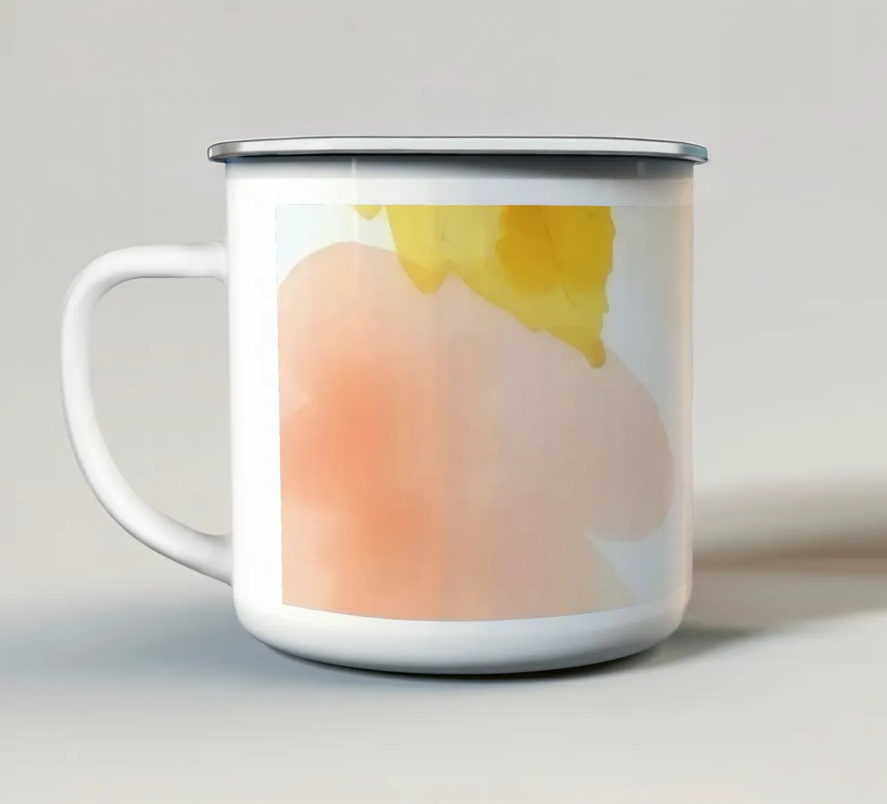 Foglie d'autunno che scivolano dolcemente su un'arte morbida e pastello tazza in smalto da DesignDoodle