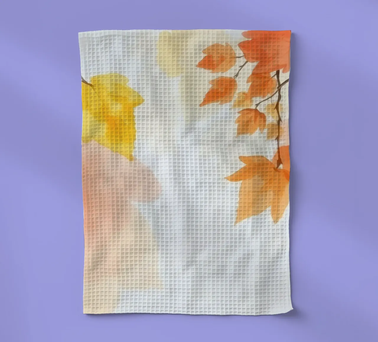 Feuilles d'automne dérivant doucement sur un fond d'art pastel doux torchon de DesignDoodle