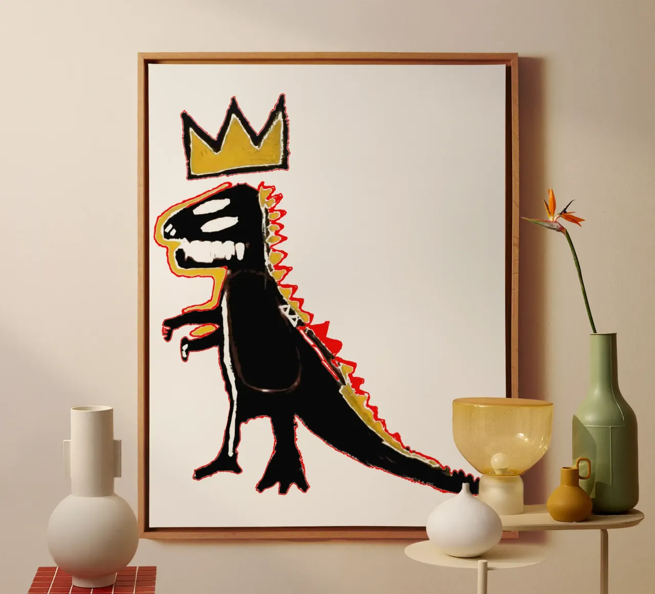 Il Re Dino tela con Cornice a cassetta da Danielshop