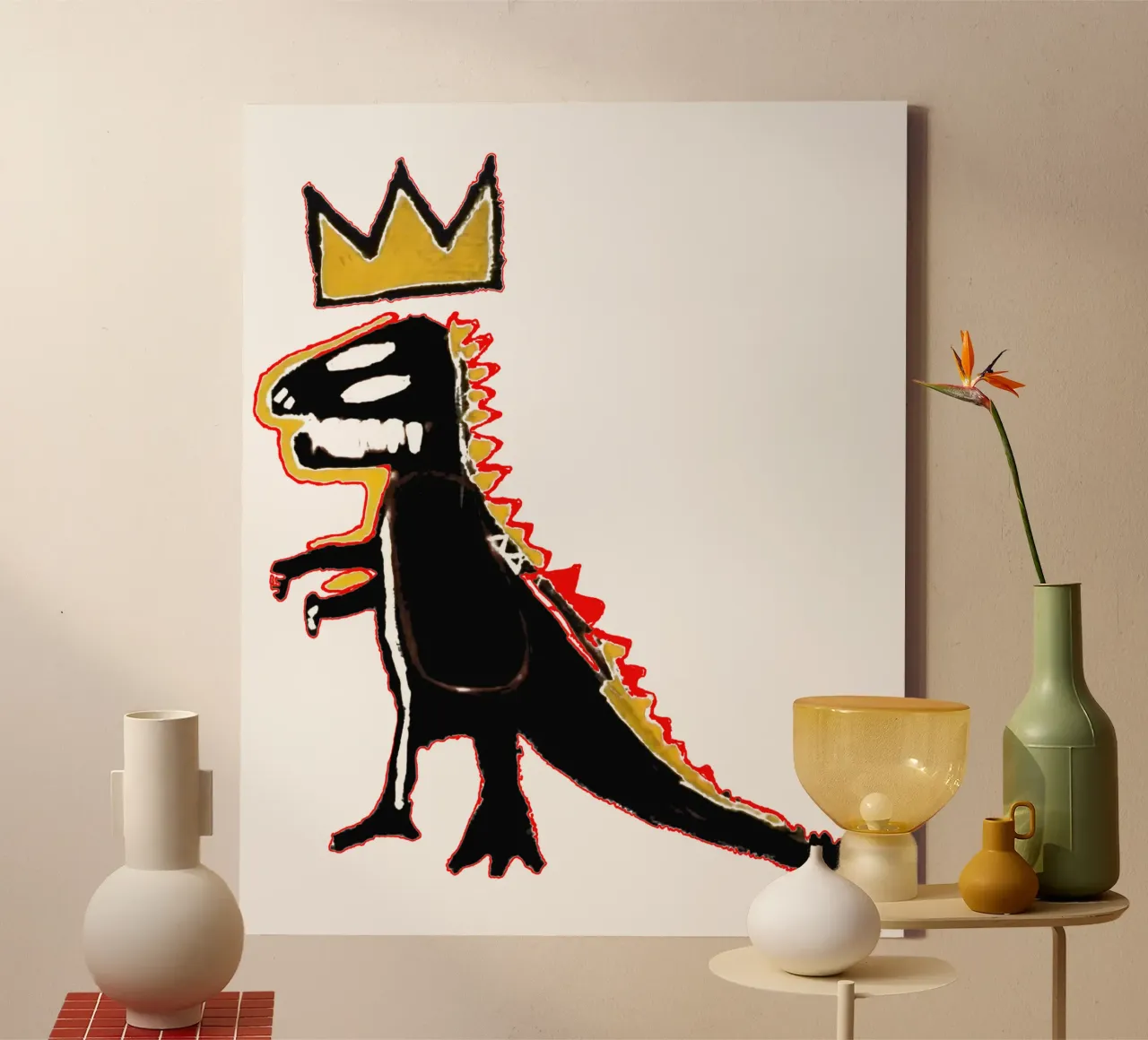 Il Re Dino tela con Cornice a cassetta da Danielshop