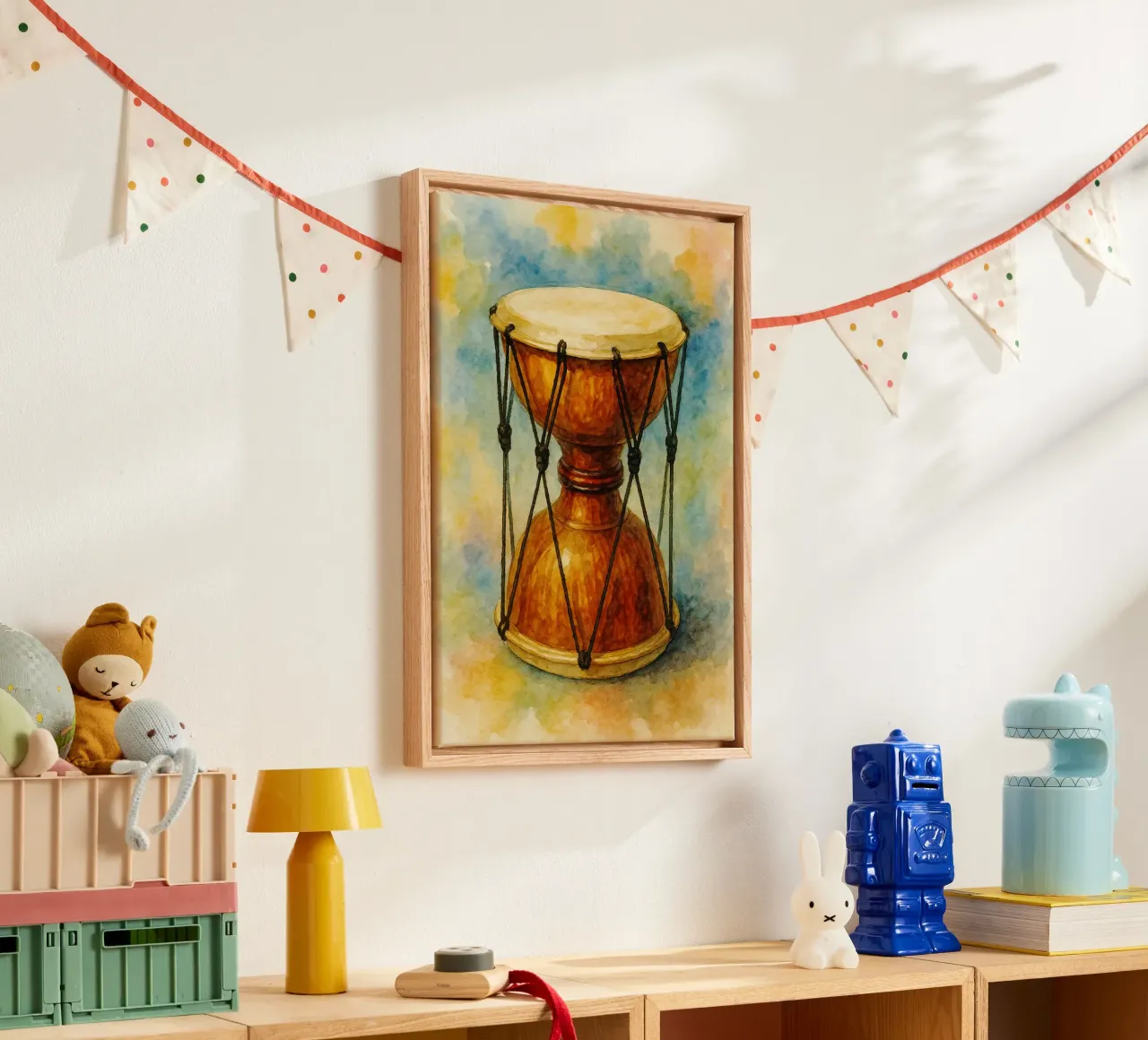 janggu verbeelding schilderij tekening kunst canvas met Baklijst van the gendels