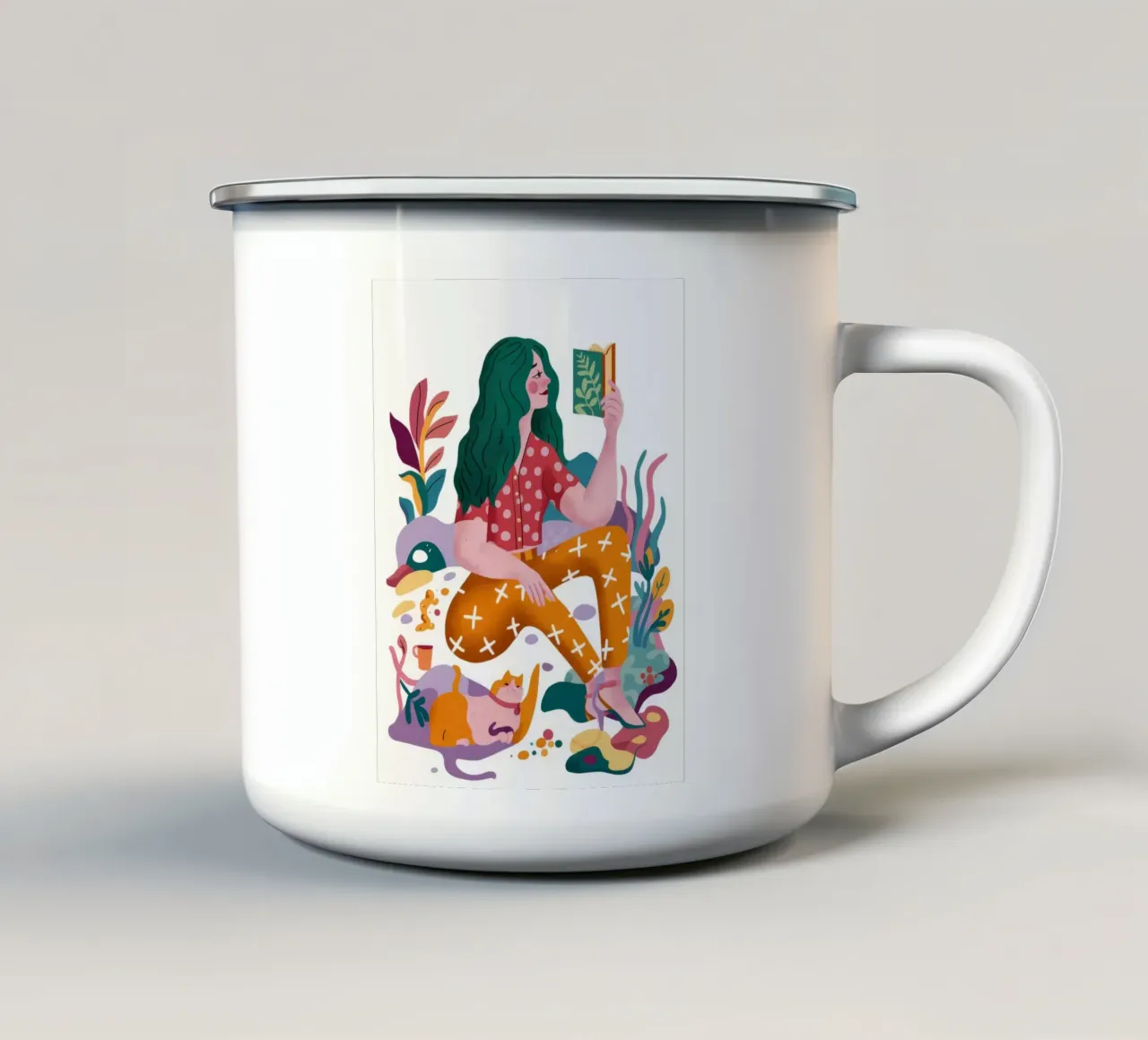 Esplorazione creativa tazza in smalto da Petal Canvas