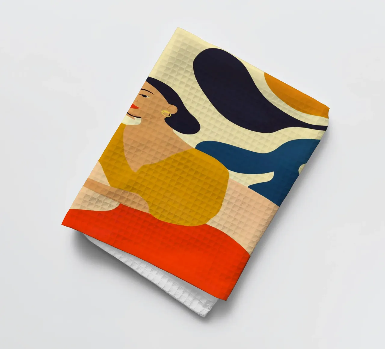 A moment of peace in the coffee shop | Kitchen painting tea towel by Autofocus