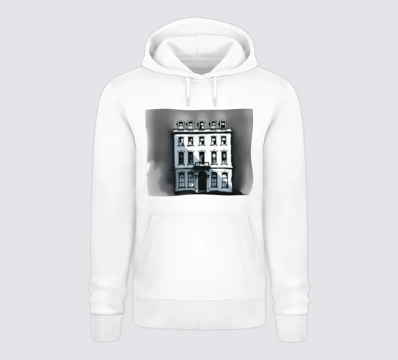 Unique architectural structure with detailed windows hoodie by DesignDoodle