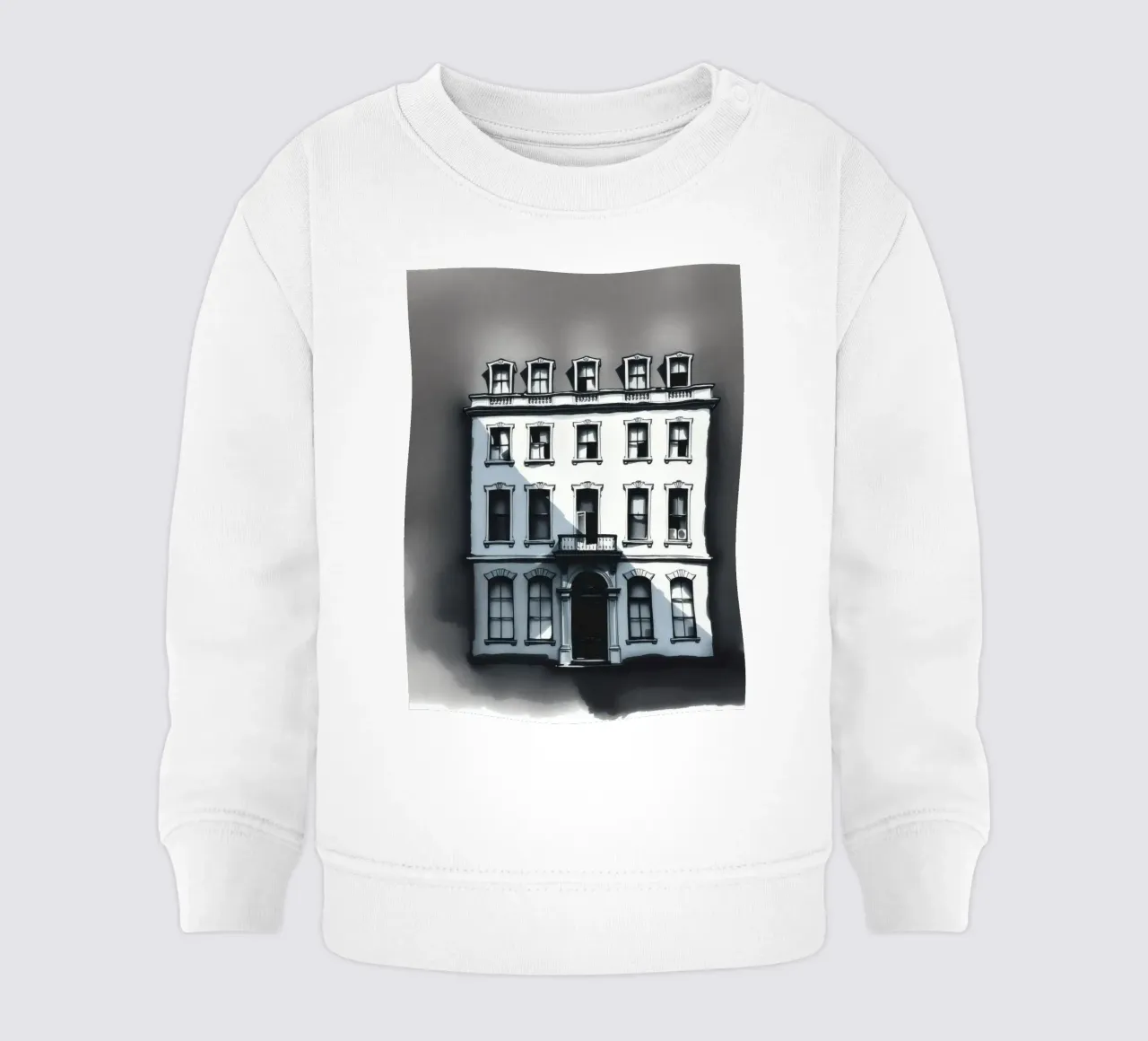 Unique architectural structure with detailed windows baby sweatshirt by DesignDoodle