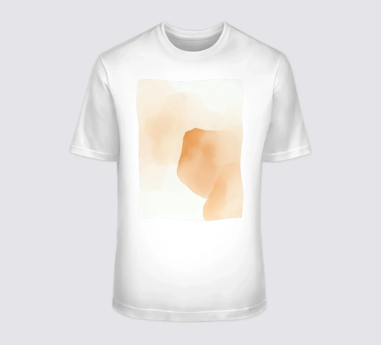 abstract watercolor painting featuring warm peach and beige t-shirt by DesignDoodle
