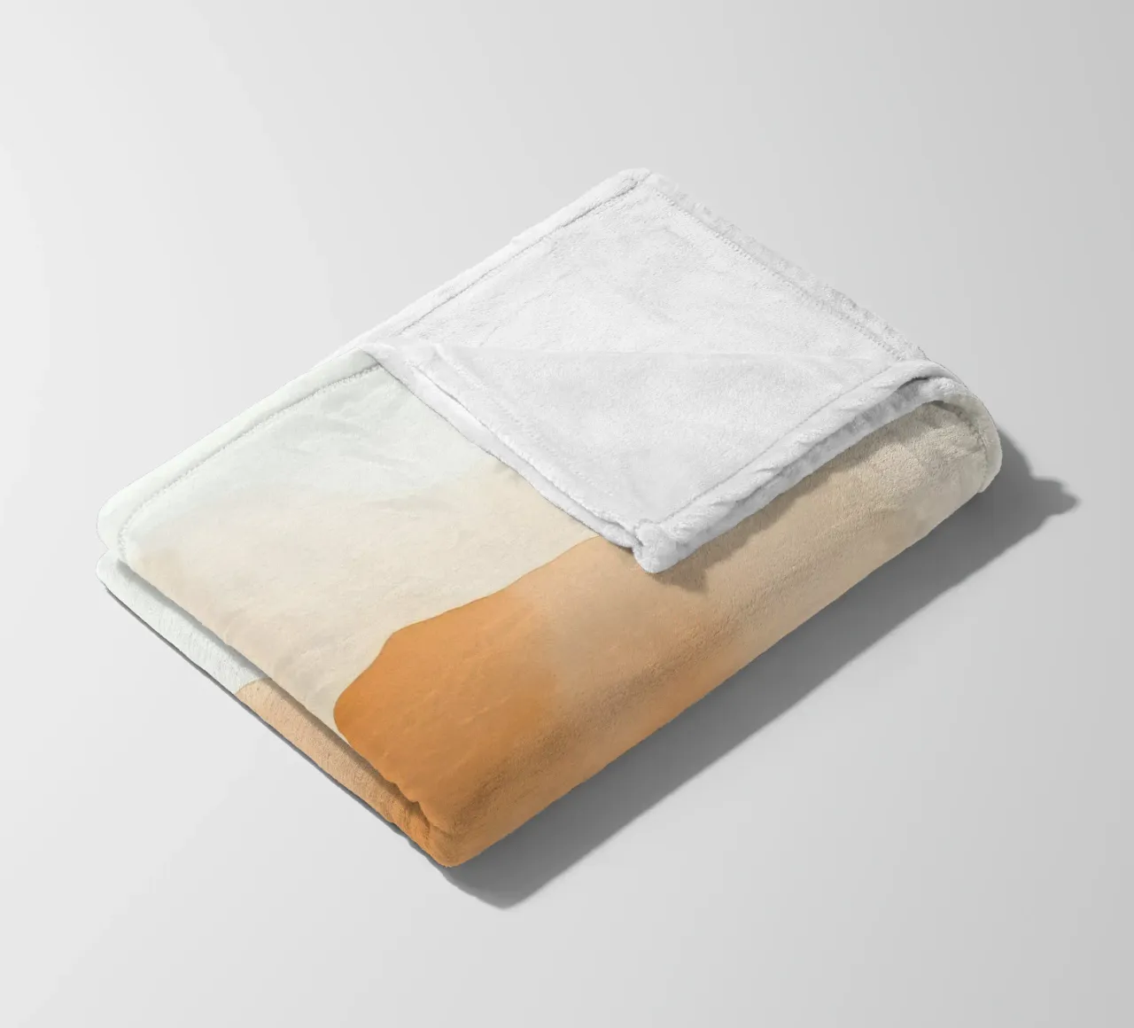 pittura astratta ad acquerello con i colori caldi del pesca e del beige coperta in pile da DesignDoodle
