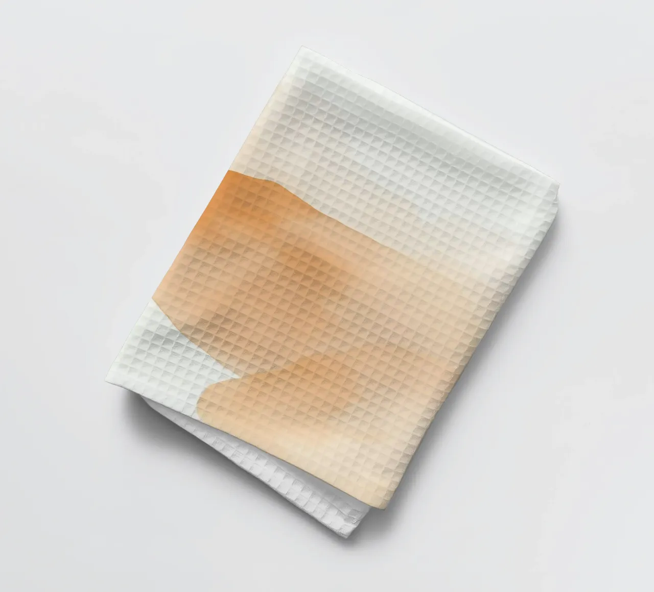 pittura astratta ad acquerello con i colori caldi del pesca e del beige canovaccio da cucina da DesignDoodle