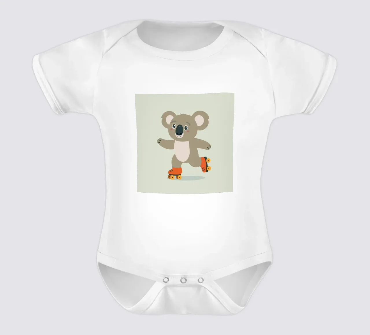 Koala con pattini a rotelle - Allegro motivo animale per piccoli avventurieri body neonato maniche corte da namosh