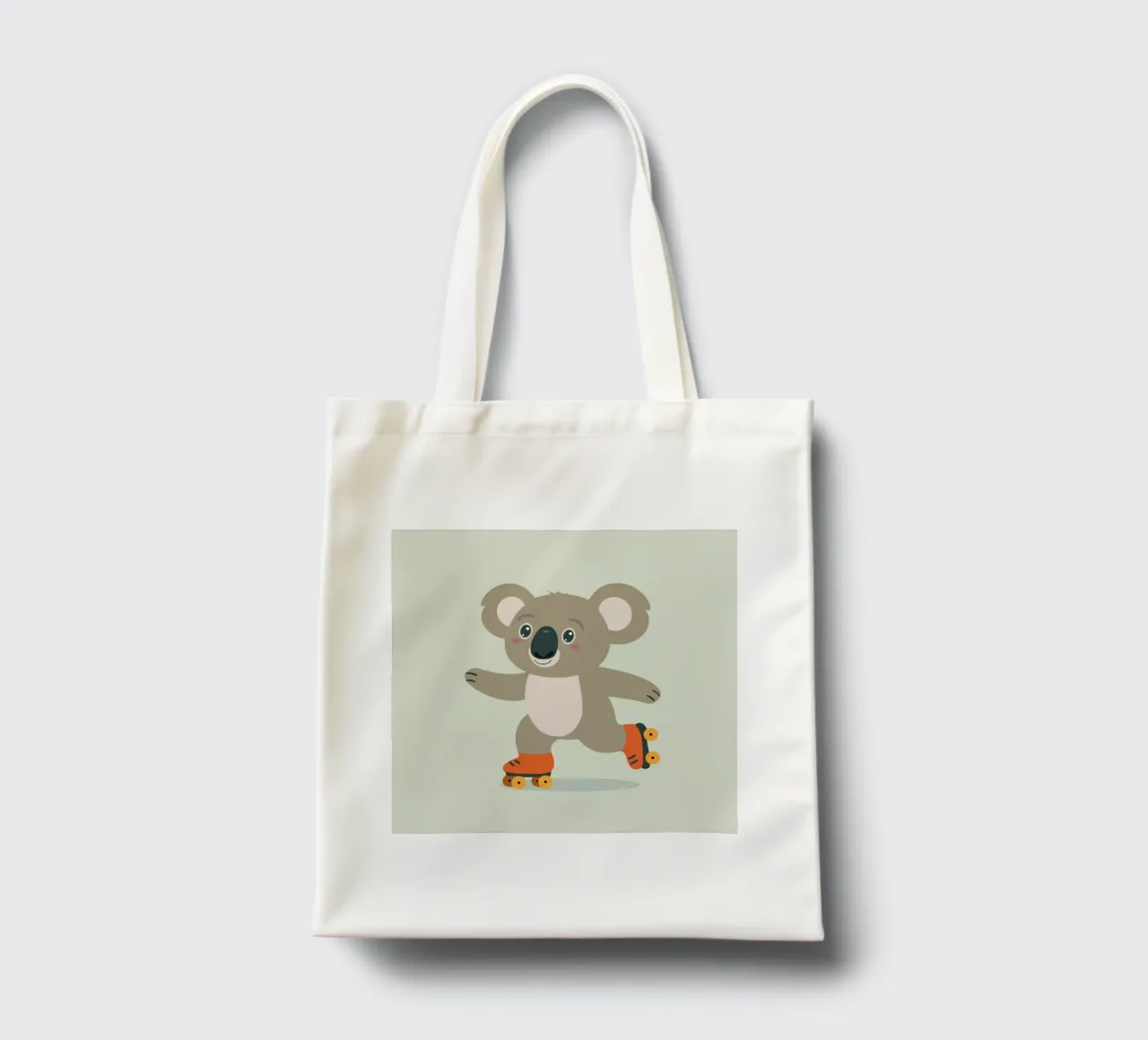 Koala con pattini a rotelle - Allegro motivo animale per piccoli avventurieri borsa in juta da namosh