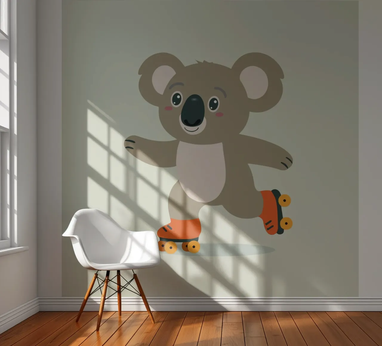 Roller skate koala - Cheerful animal motif for little adventurers photo wallpaper by namosh