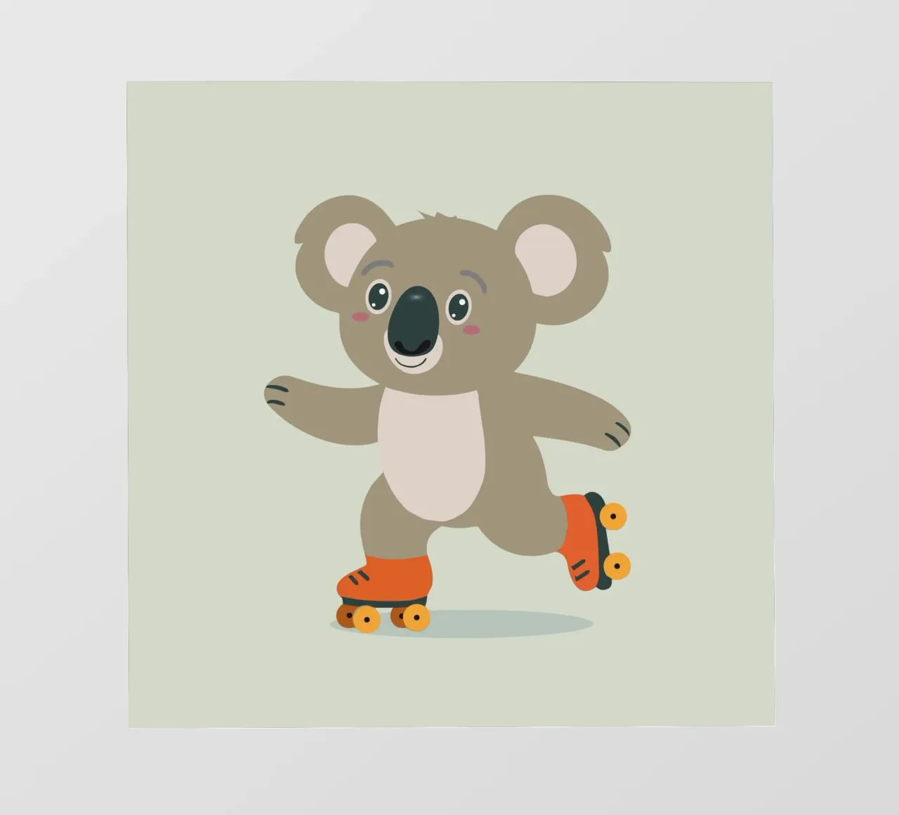 Roller skate koala - Cheerful animal motif for little adventurers photo wallpaper by namosh