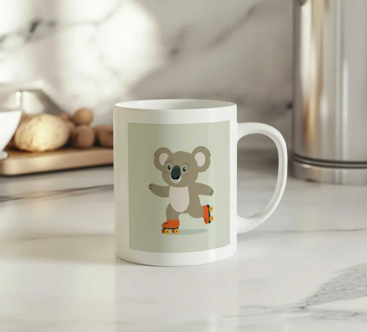 Koala con pattini a rotelle - Allegro motivo animale per piccoli avventurieri tazza in ceramica da namosh