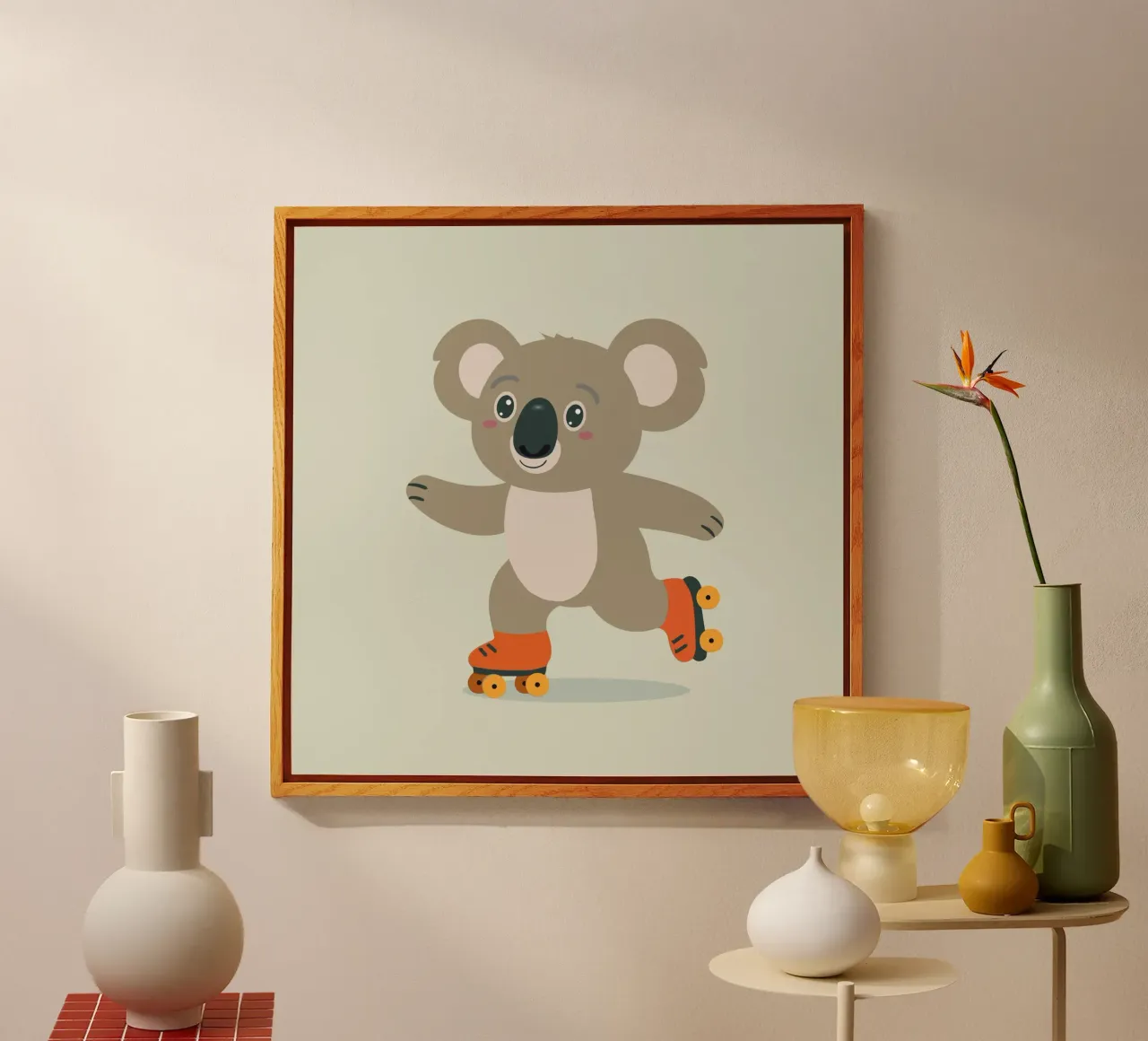 Koala con pattini a rotelle - Allegro motivo animale per piccoli avventurieri plexiglass da namosh
