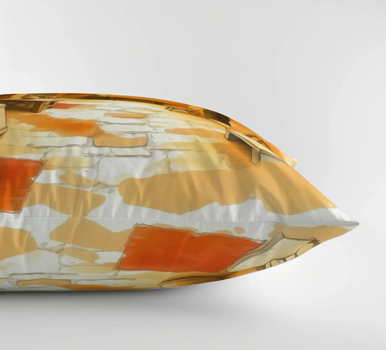 Incantevole vicolo autunnale dai colori caldi e dall'arredamento rustico cuscino da DesignDoodle