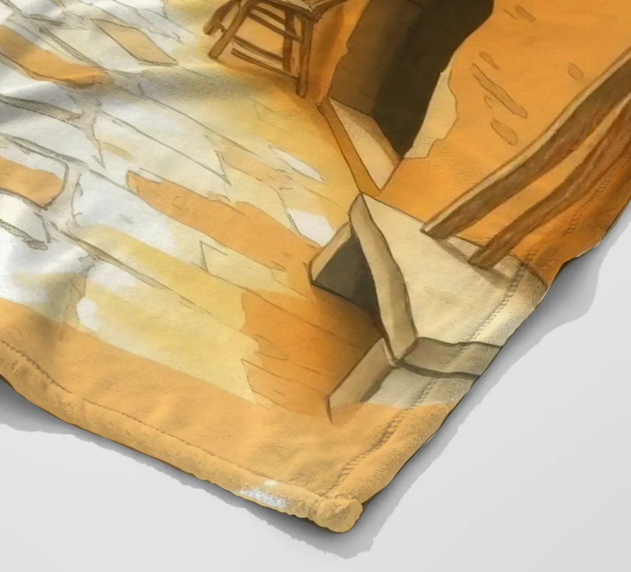 Incantevole vicolo autunnale dai colori caldi e dall'arredamento rustico coperta in pile da DesignDoodle