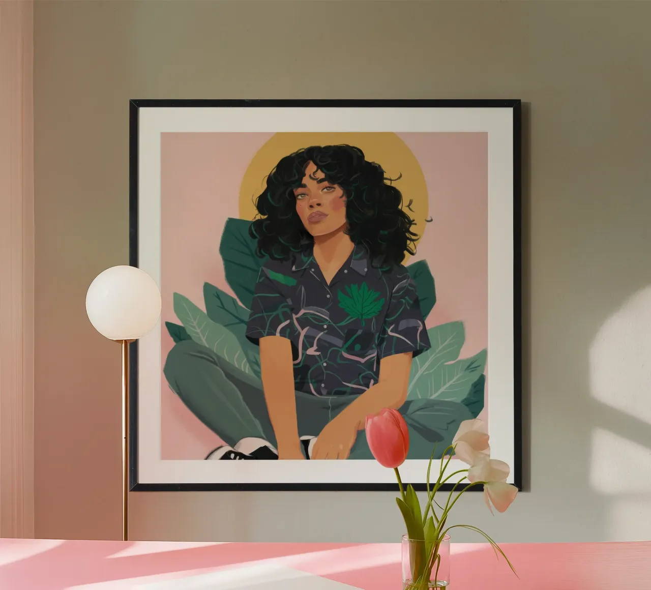 Riflesso naturale poster con telaio in alluminio da Petal Canvas