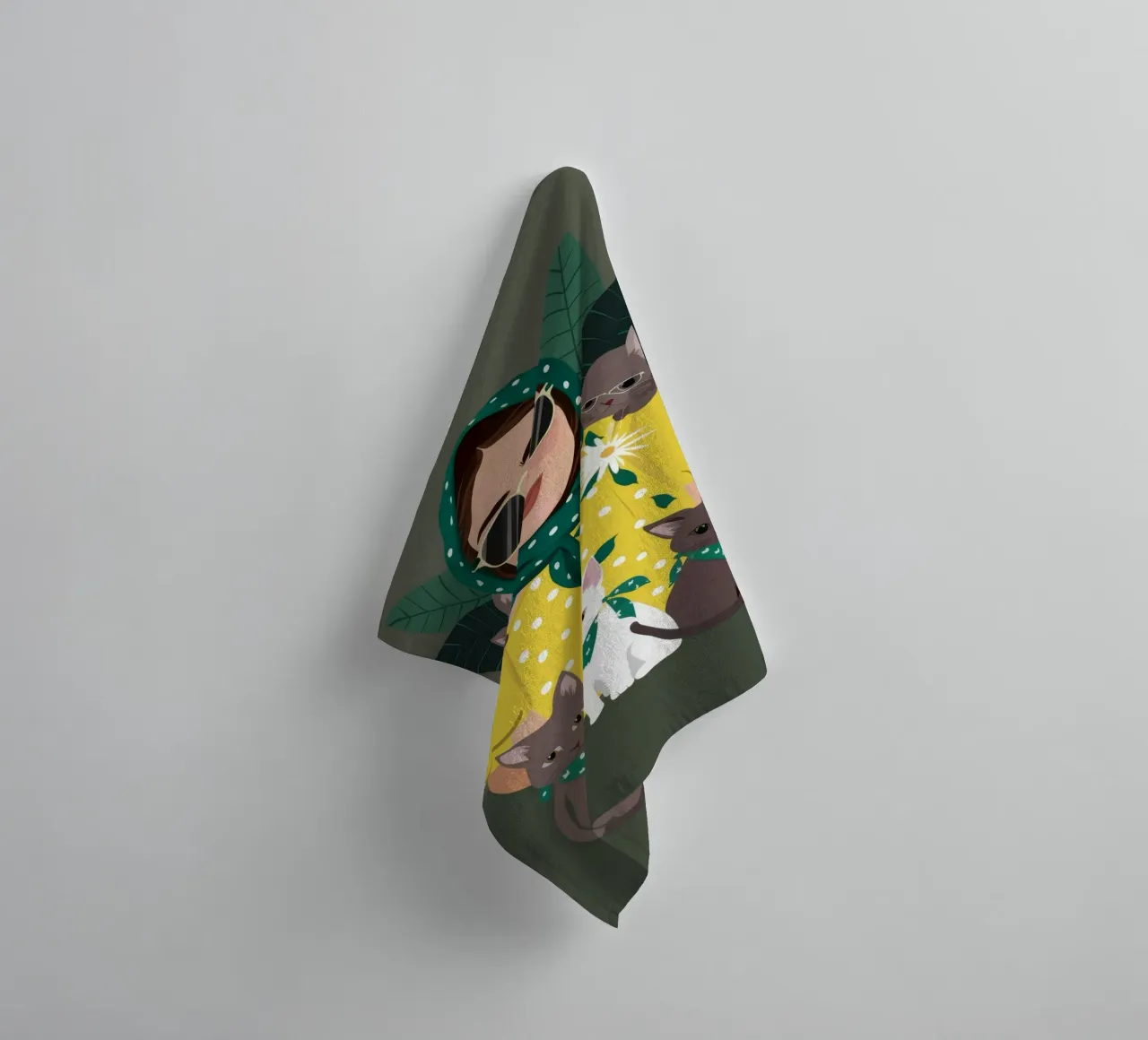 Gezellig gezelschap badhanddoek van Petal Canvas