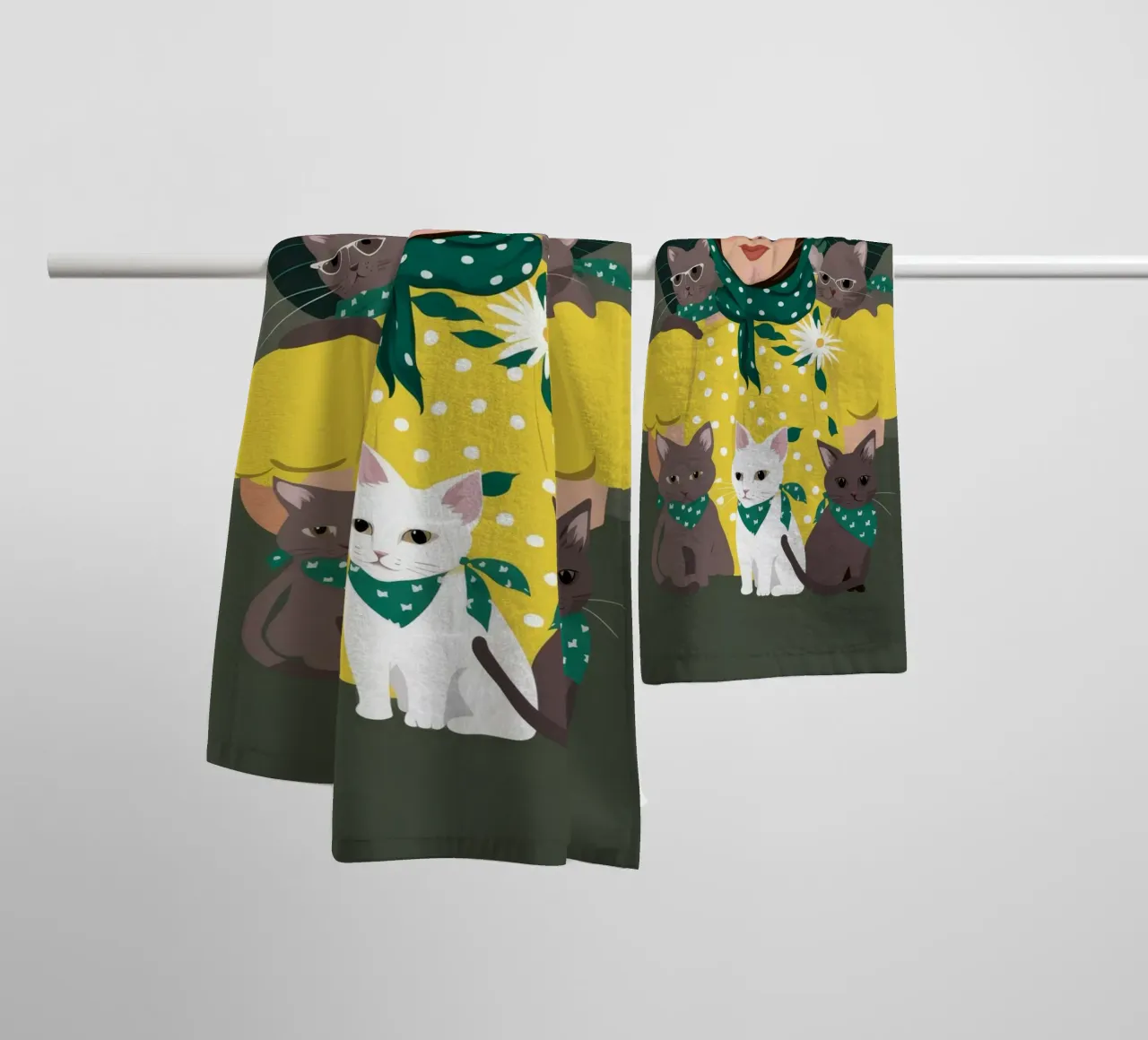 Gezellig gezelschap badhanddoek van Petal Canvas