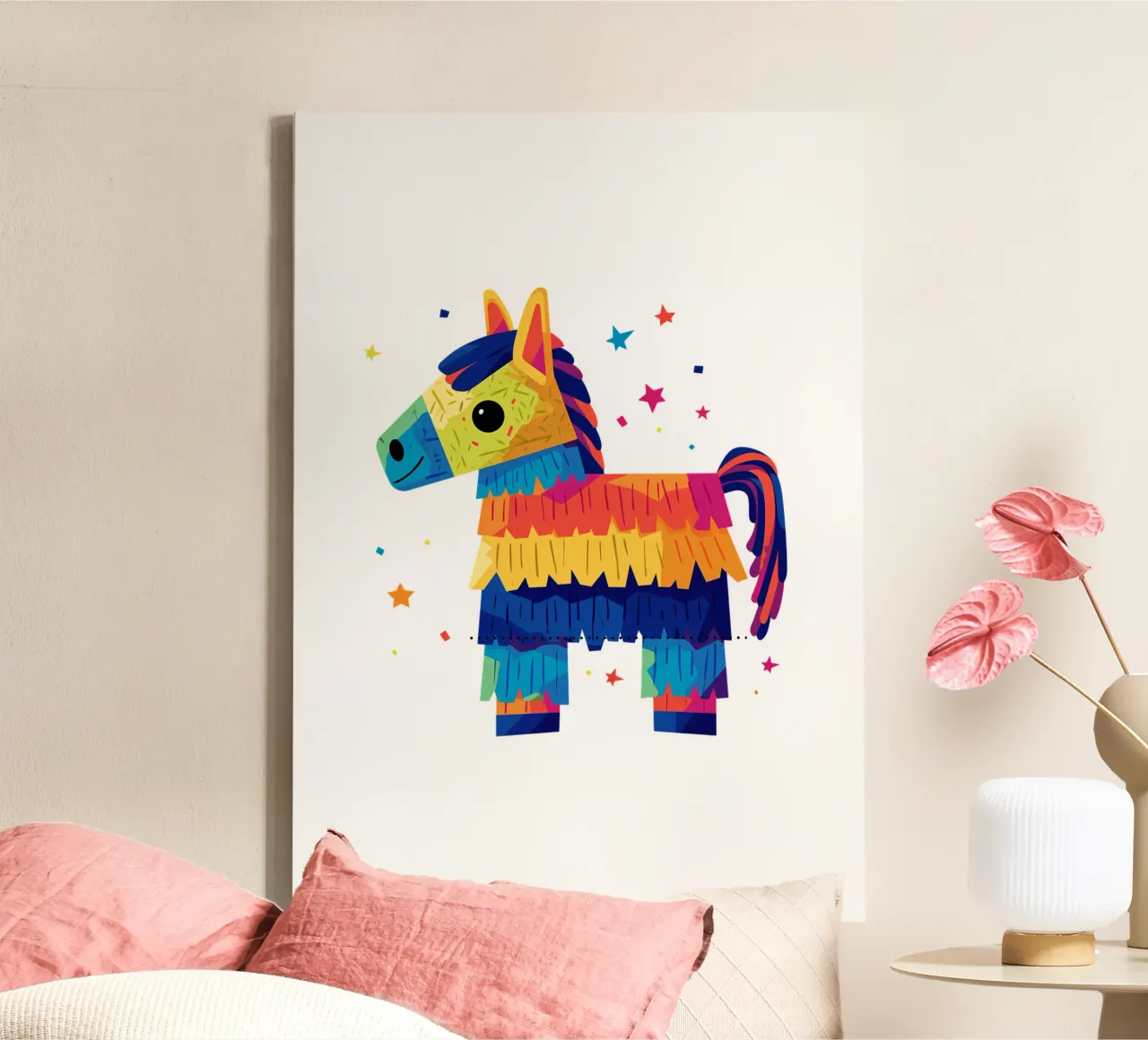 Kleurrijke Pinata Nu Trending canvas met Baklijst van Urban Life