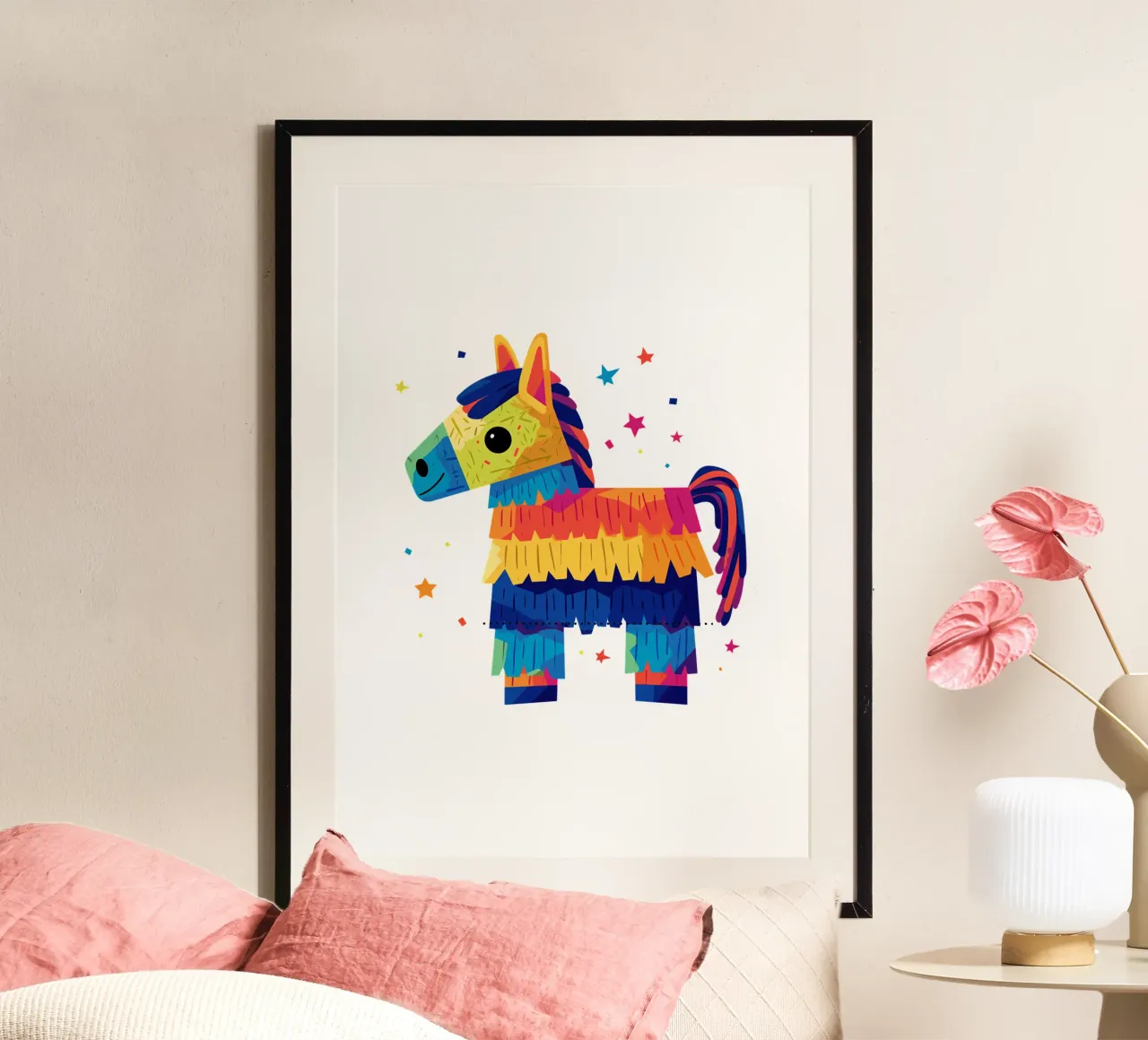 Pinata colorata di tendenza poster con telaio in plastica da Urban Life