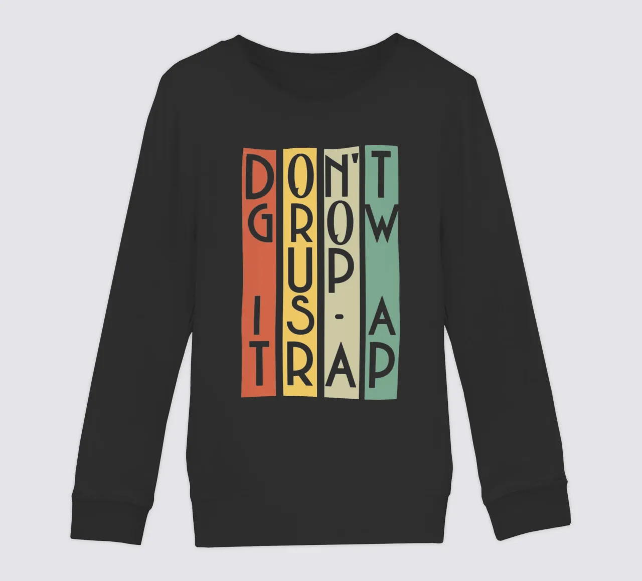 Non crescere è una trappola felpa bambino da Gunawan Rb