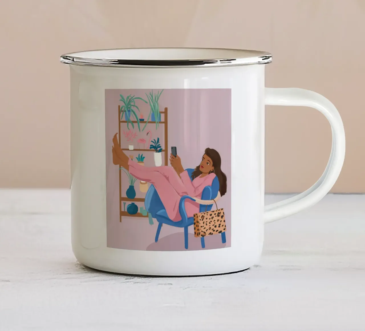 Creatività rilassata tazza in smalto da Petal Canvas