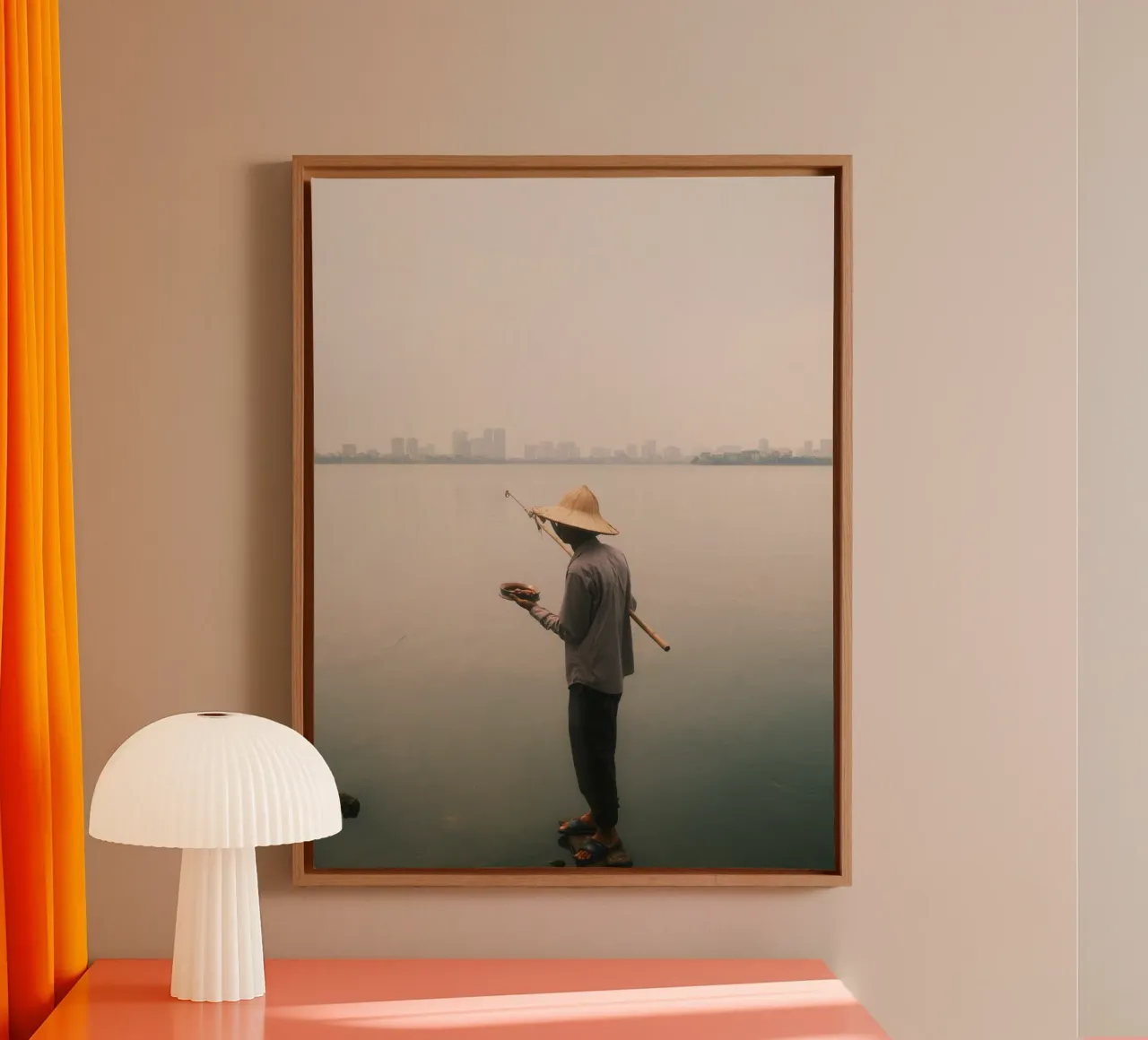Stillness in the City of Hanoi tela con Cornice a cassetta da FujiPrints
