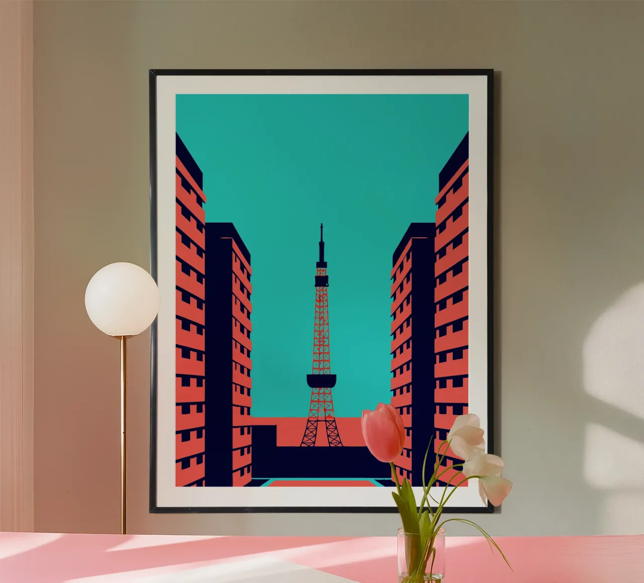Città di Parigi poster con telaio in legno da TODAY'S SHOP