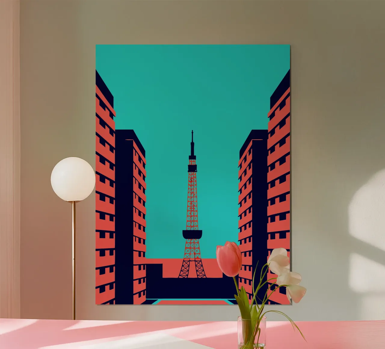 Città di Parigi poster con telaio in legno da TODAY'S SHOP