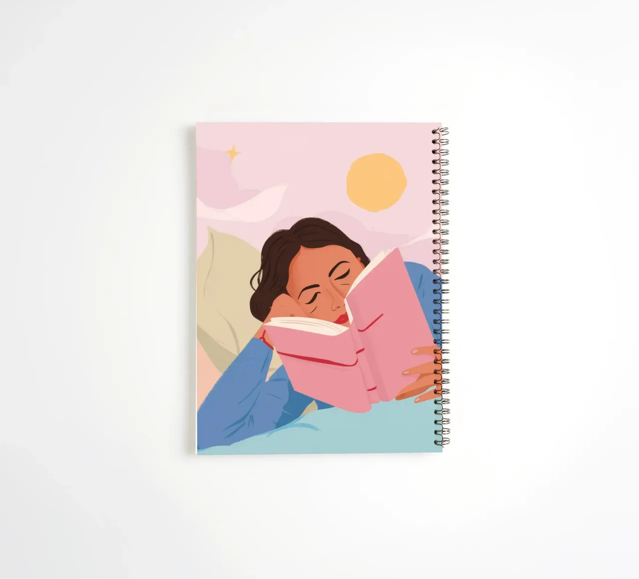 Lecture rêveuse carnet à spirale de Petal Canvas