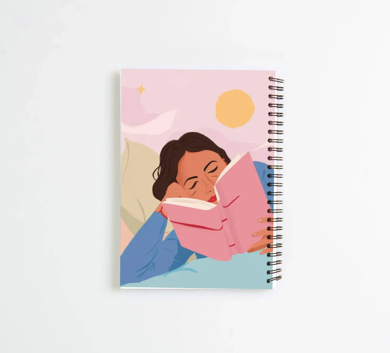 Lecture rêveuse carnet à spirale de Petal Canvas