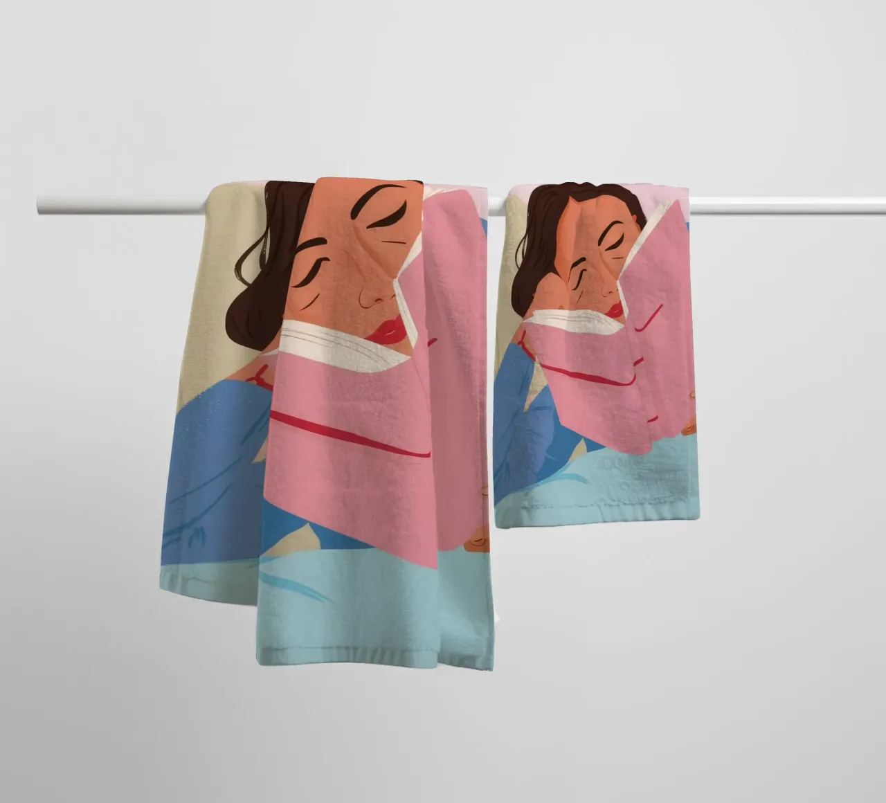 Lecture rêveuse serviette de bain de Petal Canvas