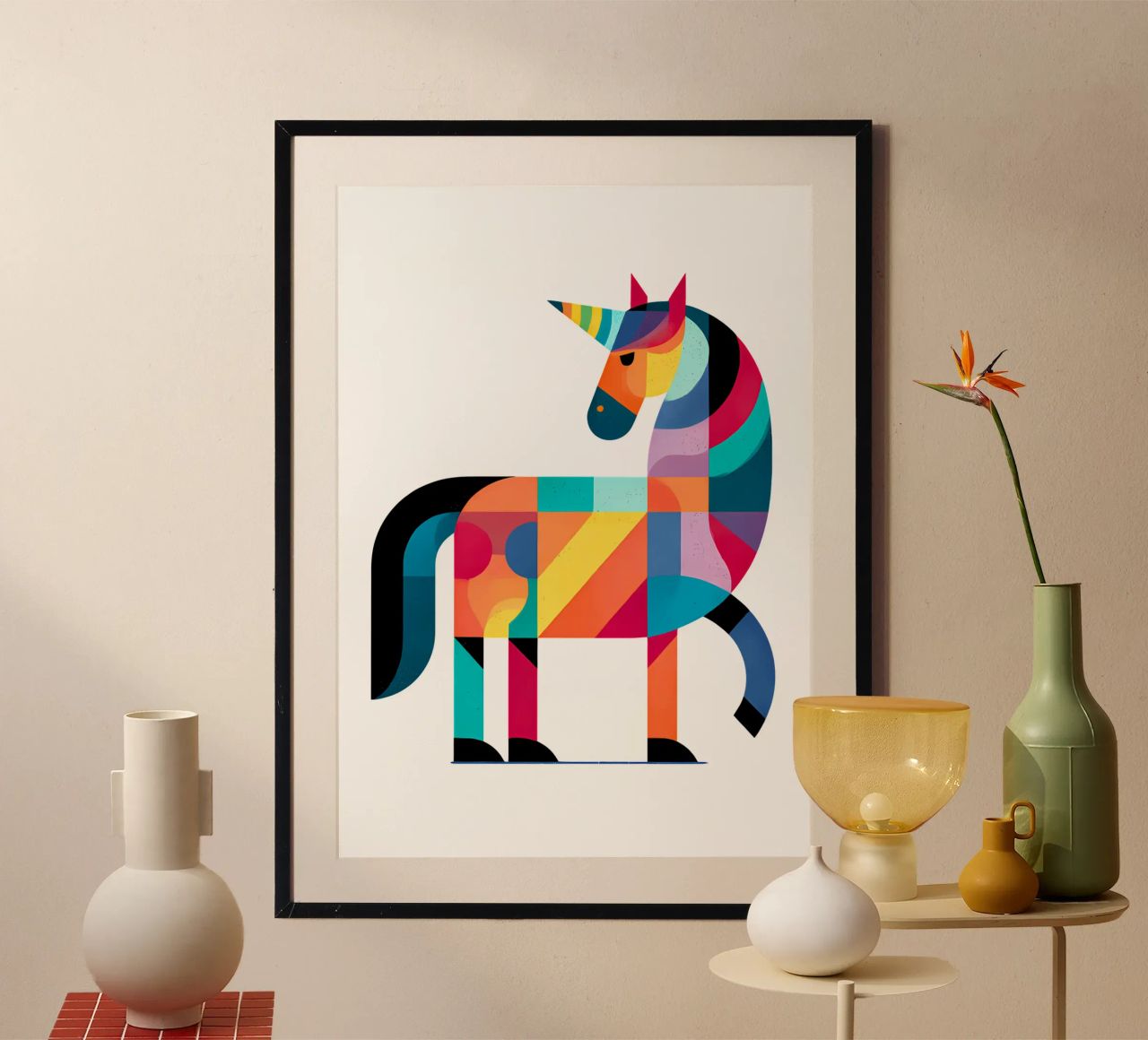 Geometrisches Einhorn Trending Now Poster von Urban Life