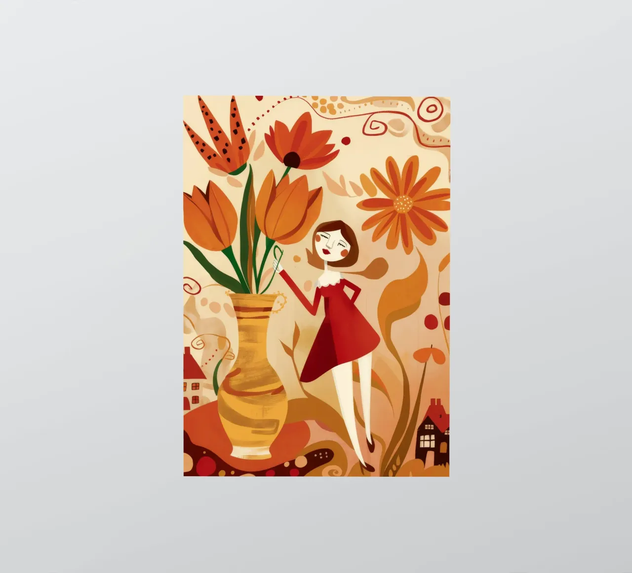 Flor alegre pegatina de Petal Canvas