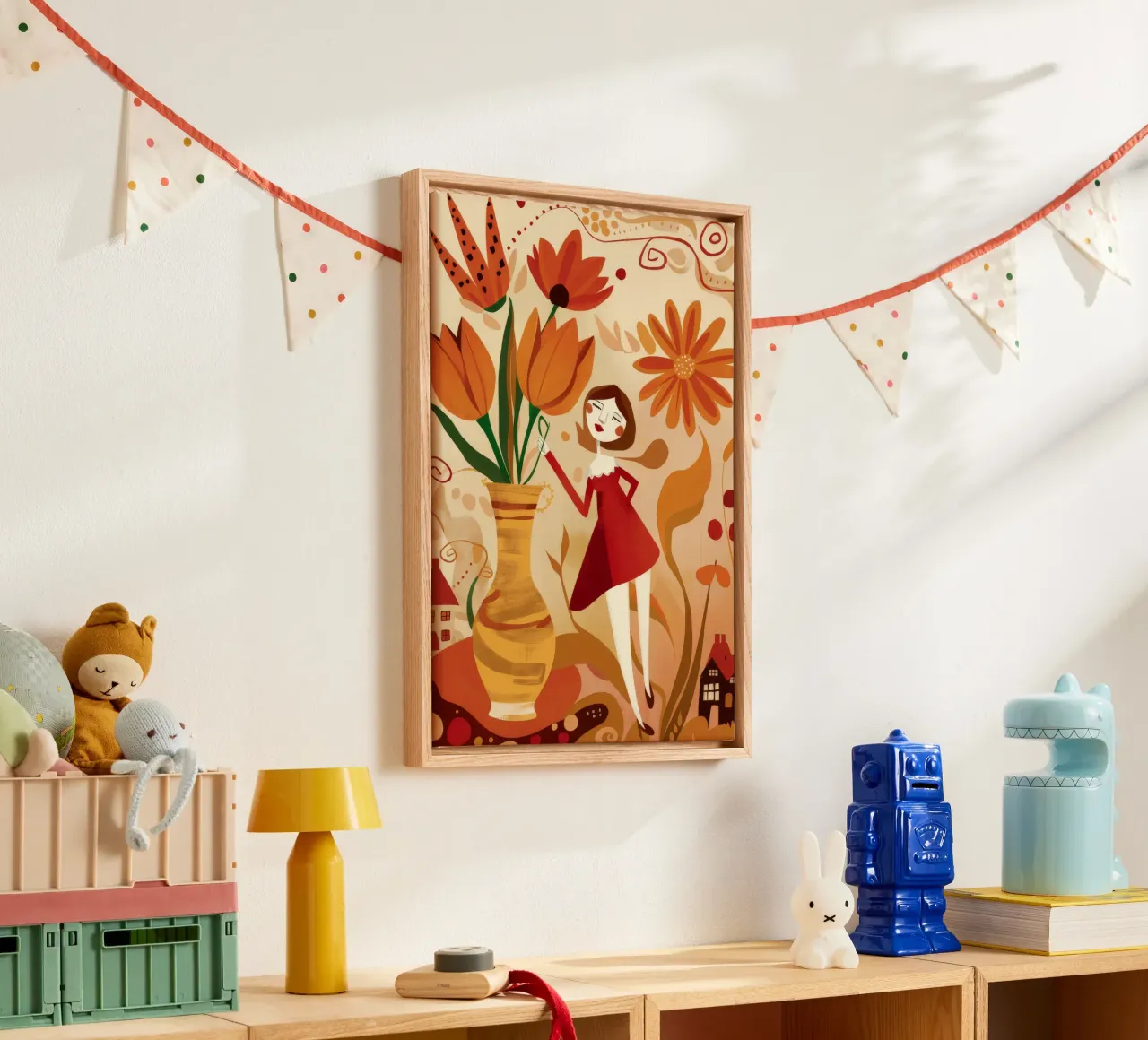 Blijde bloei canvas met Baklijst van Petal Canvas