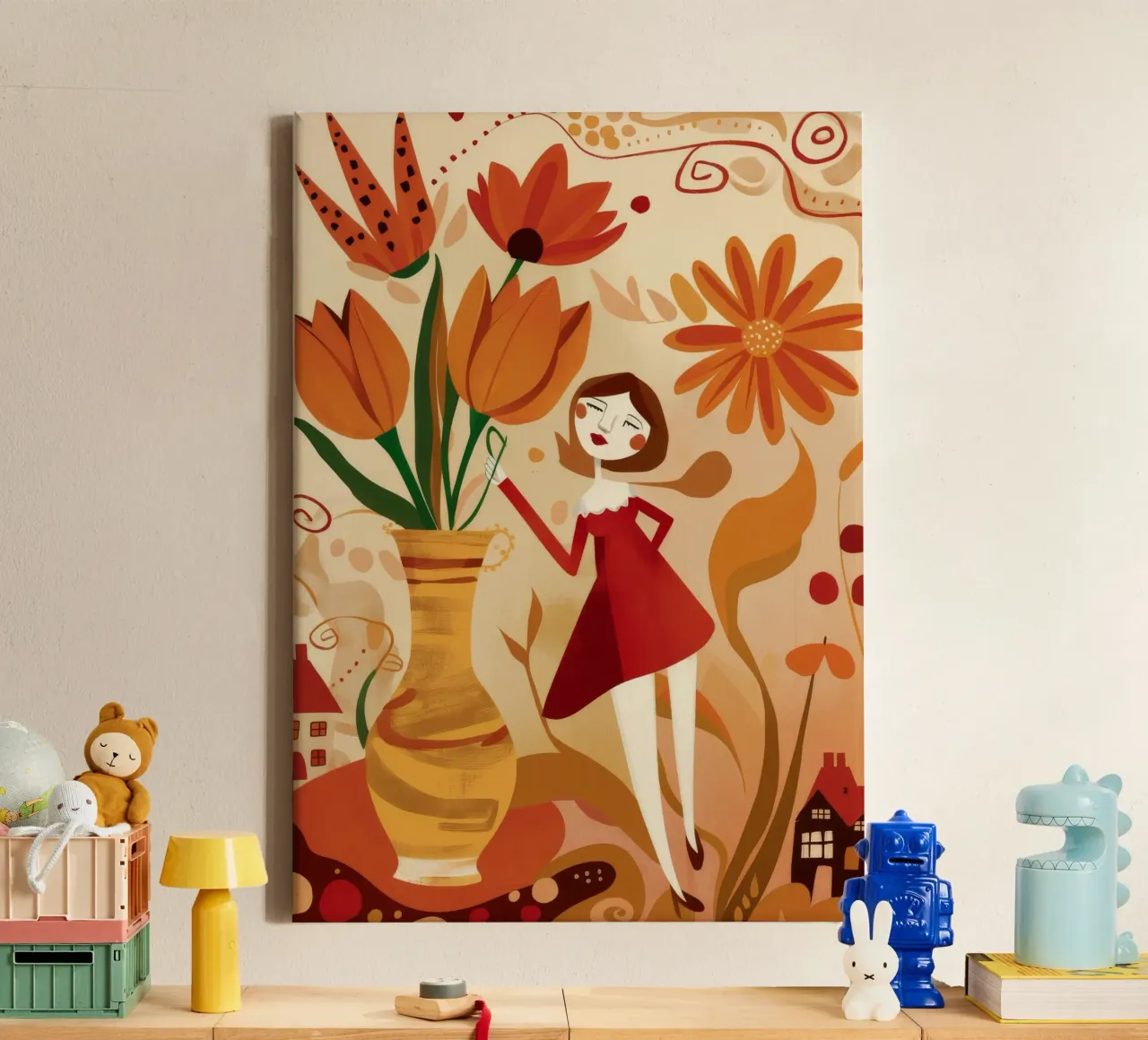 Blijde bloei canvas met Baklijst van Petal Canvas