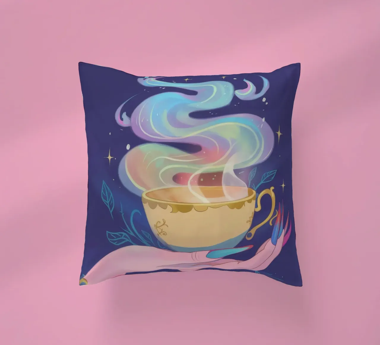 Mystical Brew decorative cushion by Petal Canvas
