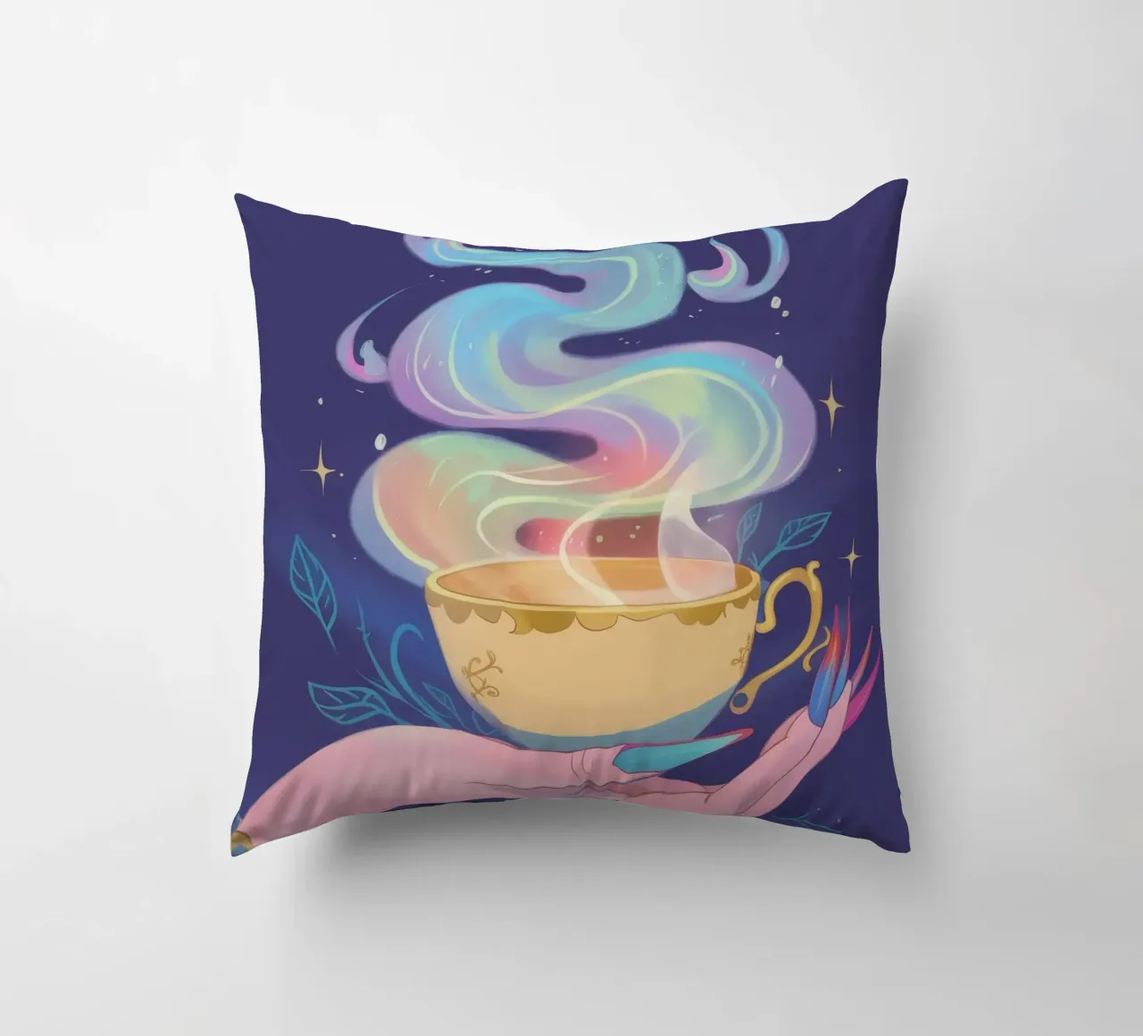 Mystical Brew decorative cushion by Petal Canvas