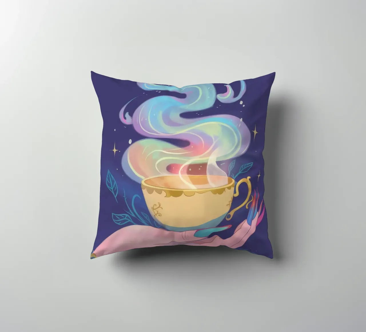 Mystical Brew decorative cushion by Petal Canvas