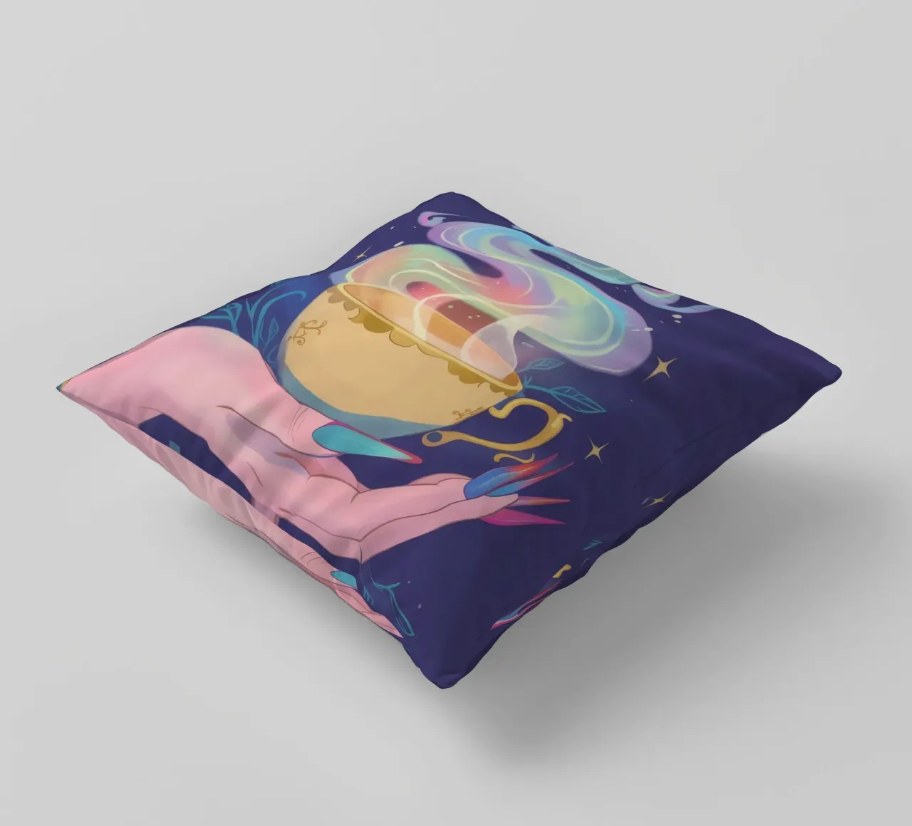 Mystical Brew decorative cushion by Petal Canvas