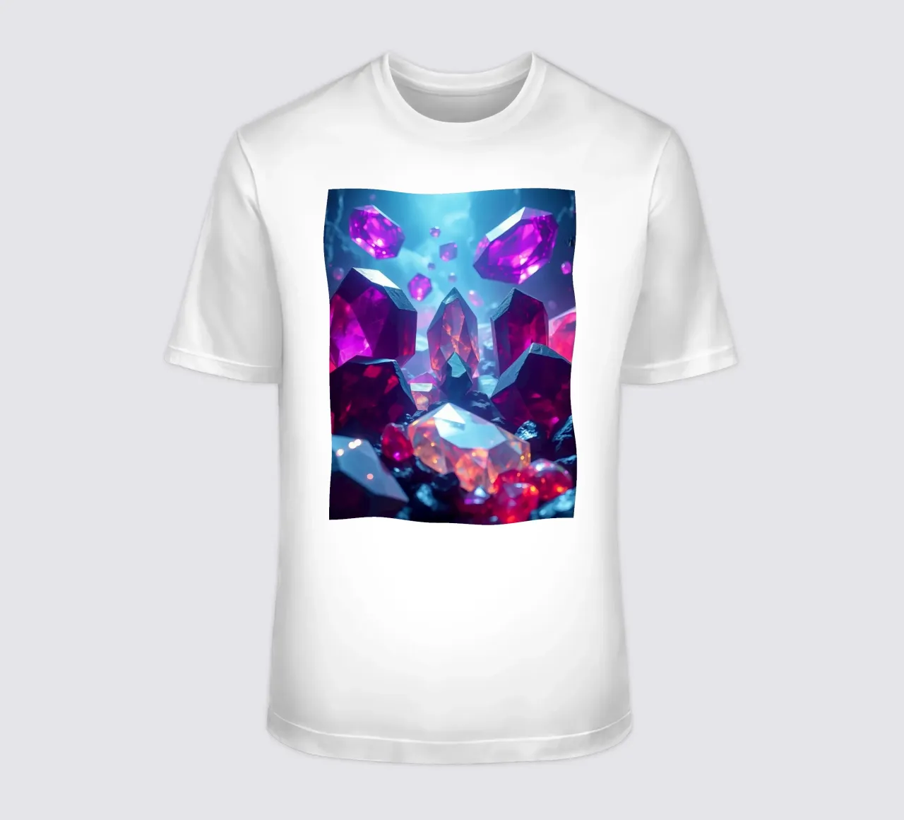 cristalli e pietre preziose illuminati in una grotta mistica t-shirt da DesignDoodle