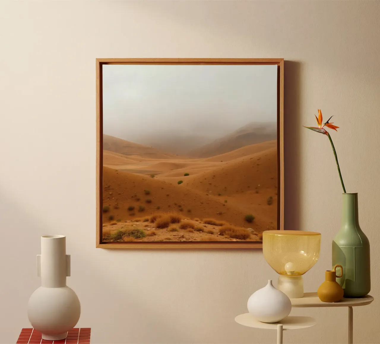 desert landscape under cloudy sky with gentle rolling dunes canvas by DesignDoodle