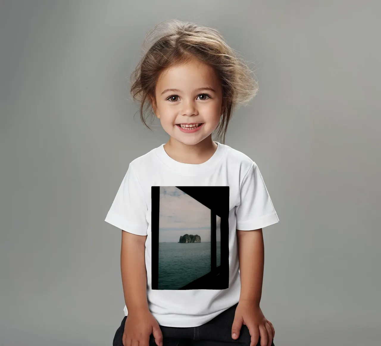 Framed by the Sea at Halong Bay kids t-shirt by FujiPrints