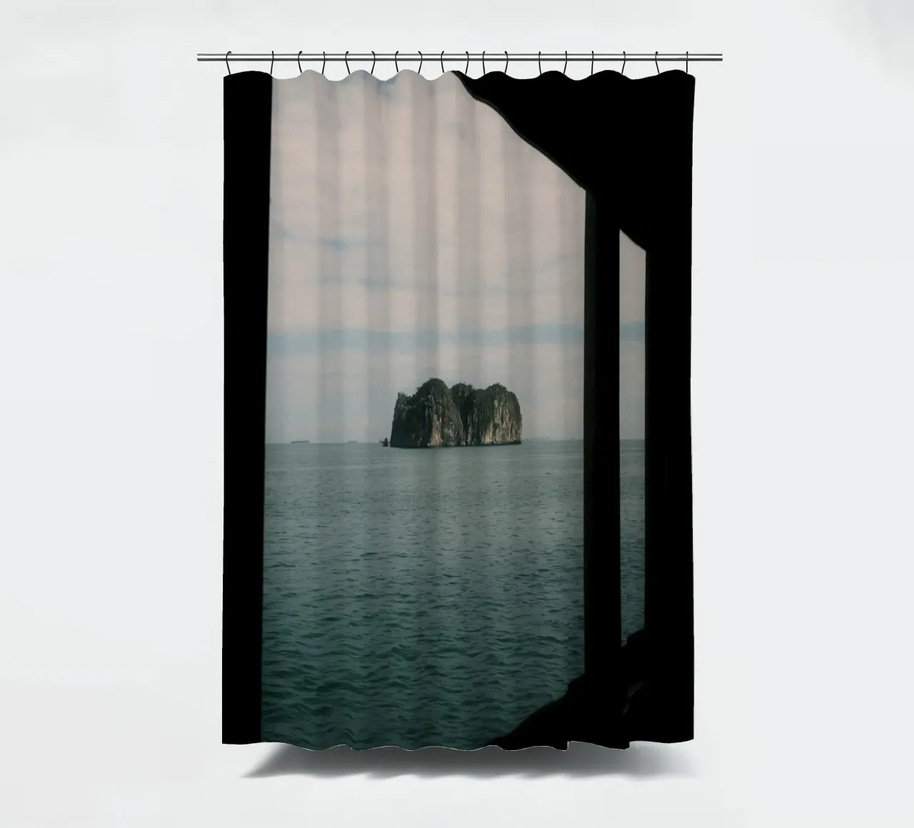 Framed by the Sea at Halong Bay Duschvorhang von FujiPrints