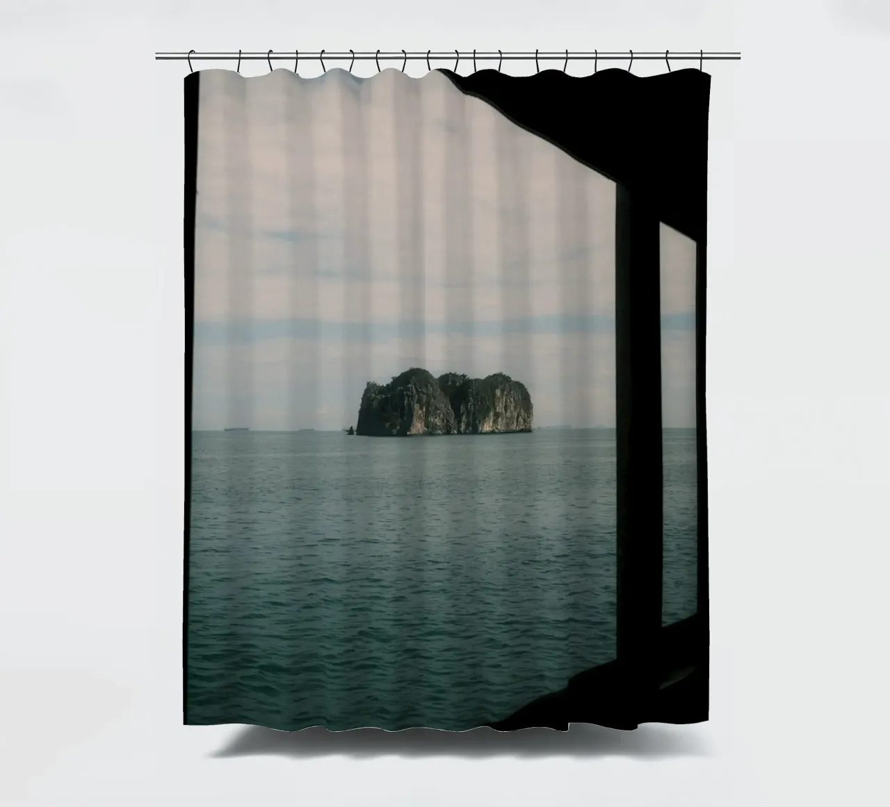 Framed by the Sea at Halong Bay Duschvorhang von FujiPrints