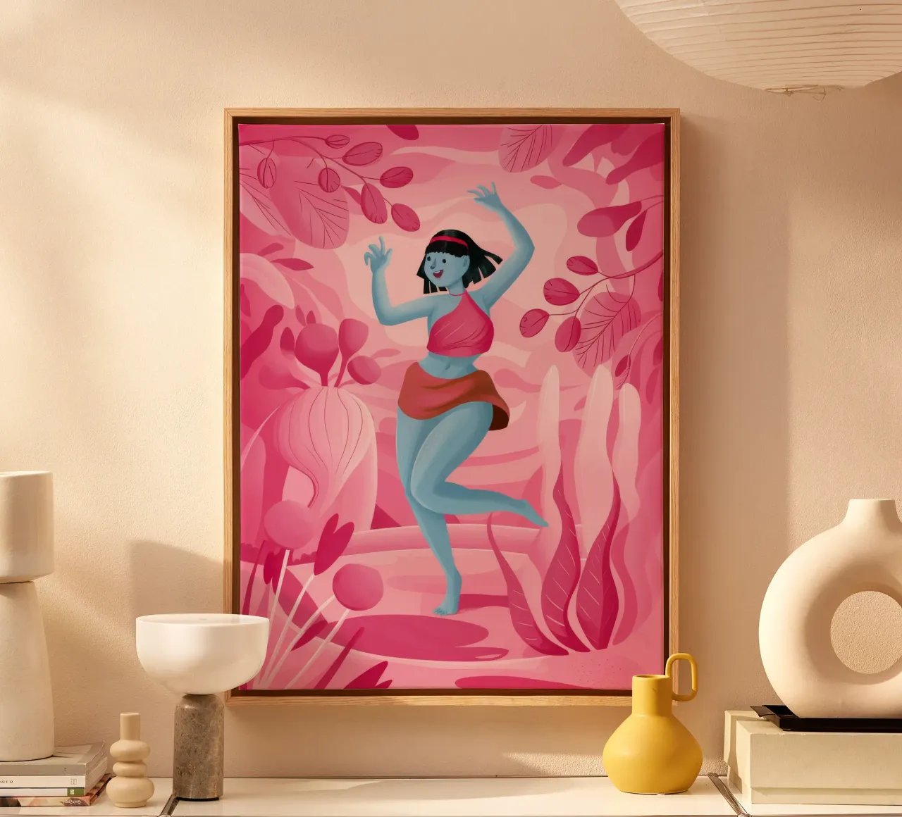 Etherisch dansgeluk canvas met Baklijst van Petal Canvas