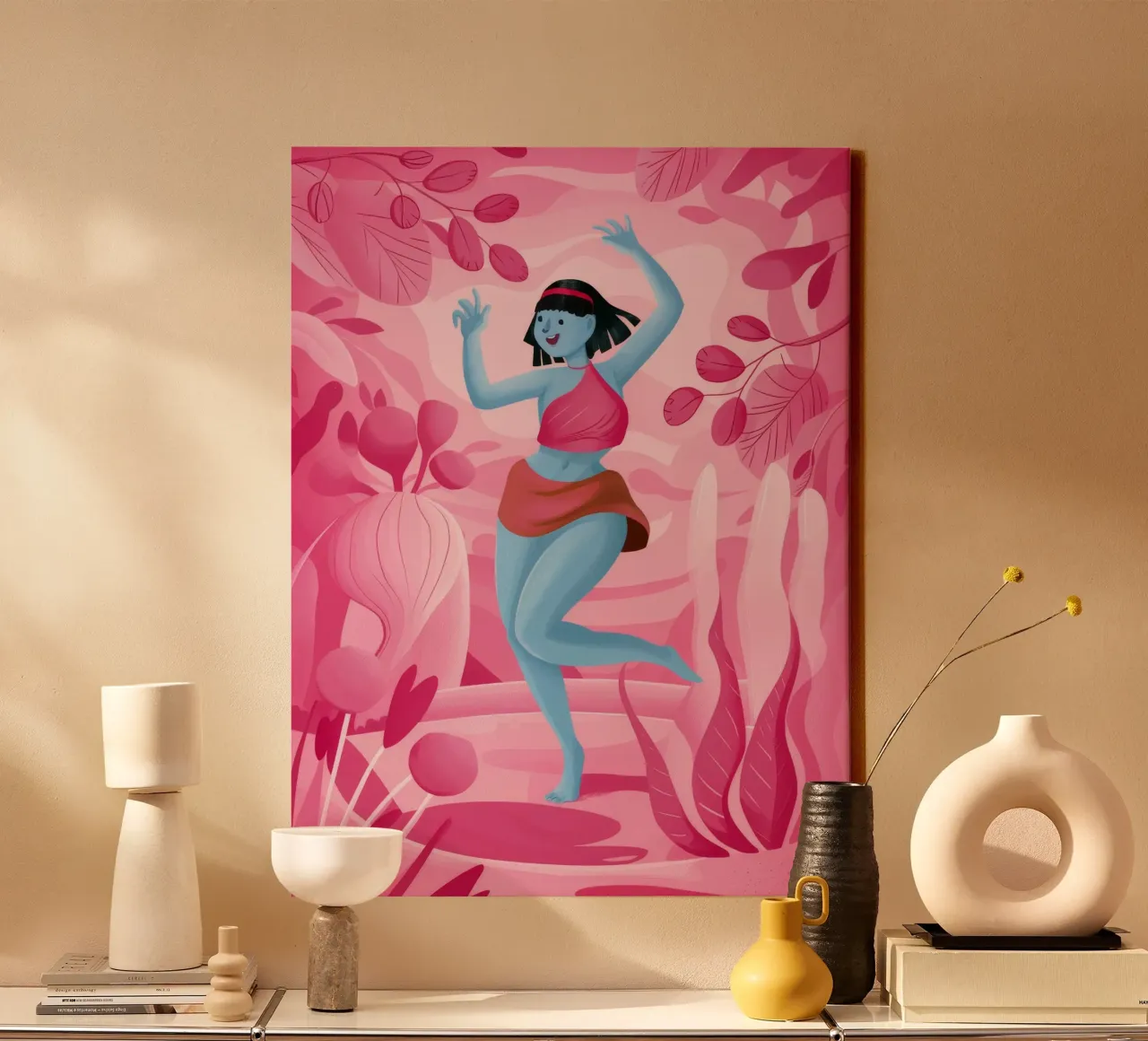 Etherisch dansgeluk canvas met Baklijst van Petal Canvas
