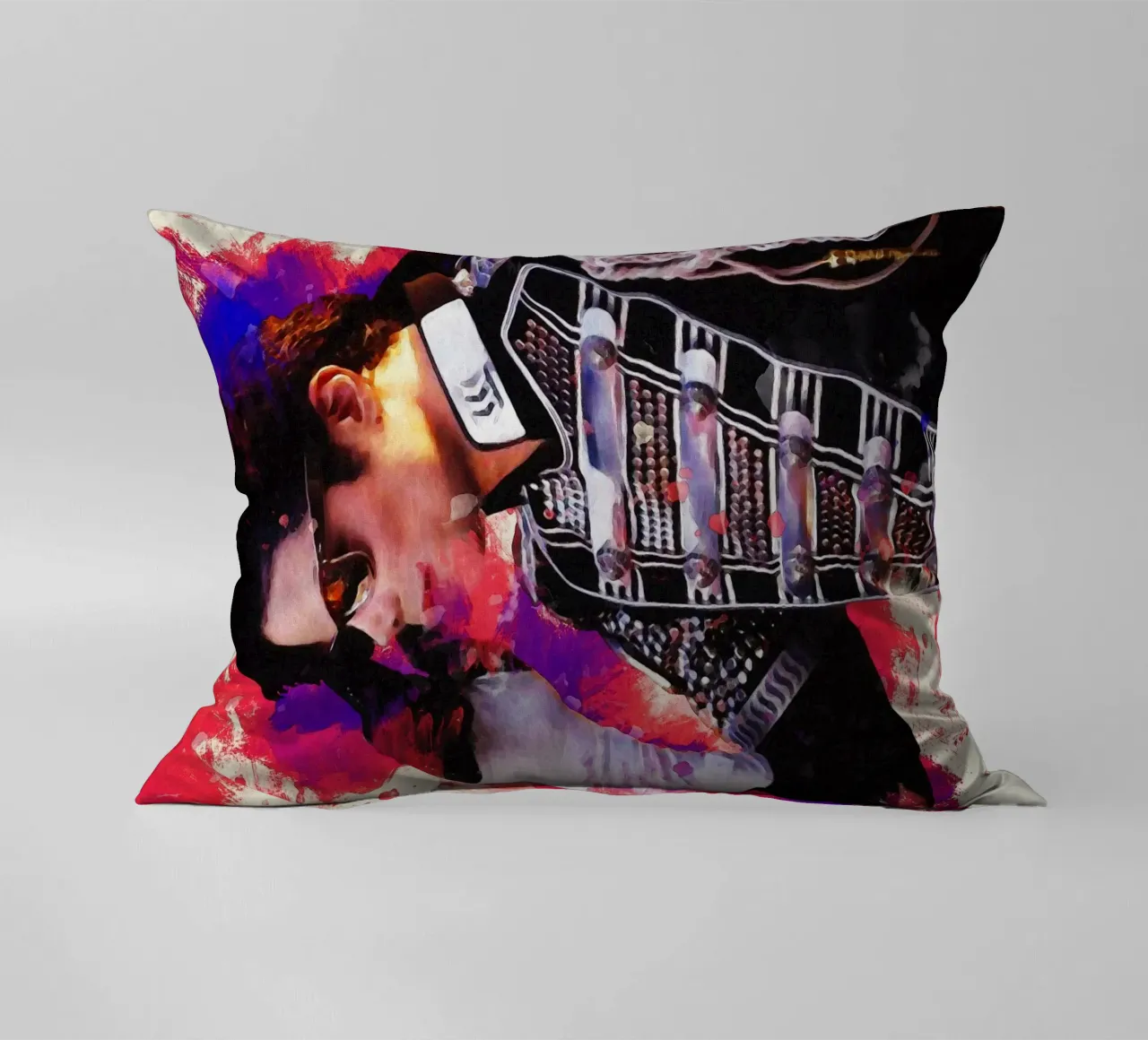 Smudge of Portrait Michael Jackson decorative cushion by Gunawan Rb