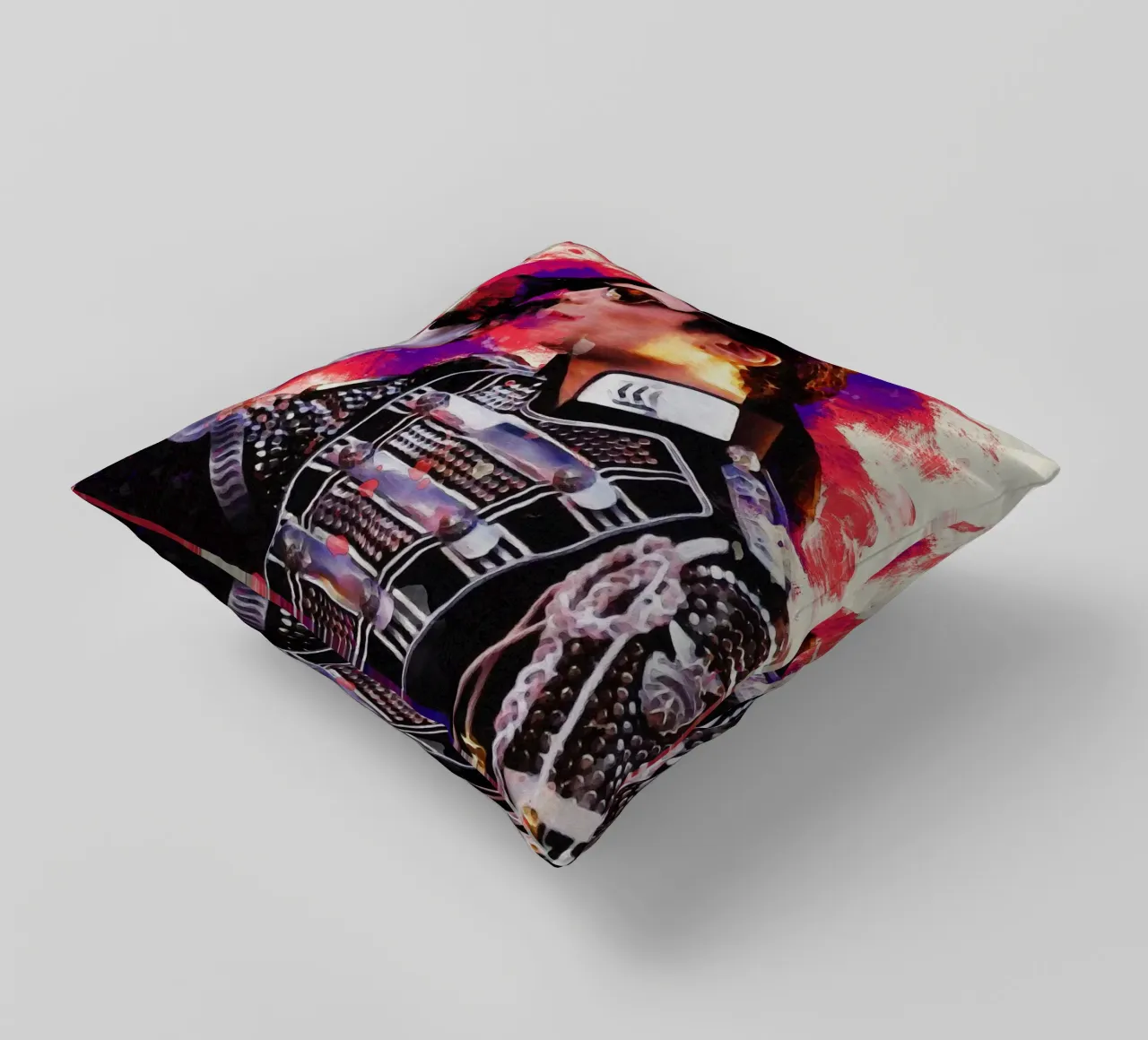 Smudge of Portrait Michael Jackson decorative cushion by Gunawan Rb